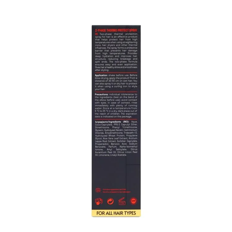 Двофазний термозахисний  спрей для волосся 2-Phase Thermo Protect Spray, 250 мл - фото №2