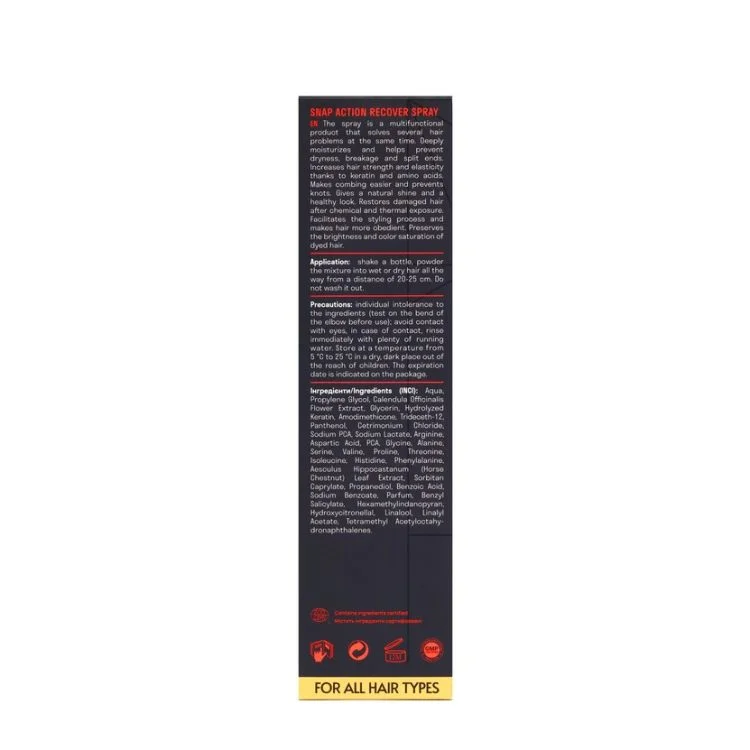 Відновлюючий спрей для волосся миттєвої дії Snap Action Recover Spray, 250 мл - фото №2